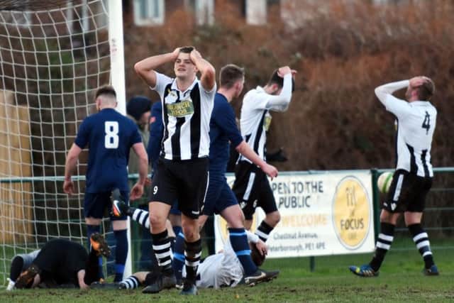 Peterborough Northern Star have just been denied a goal against Leicester Nirvana by a fine save. Photo: Chantelle McDonald. @cmcdphotos.