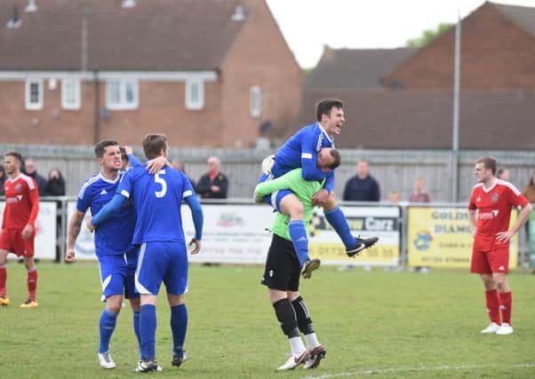 Yaxley celebrate their United Counties League Cup success last season.
