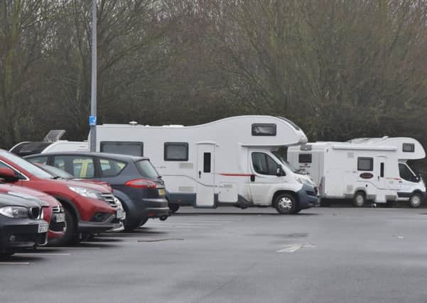 A previous occasion where travellers have parked in Bishop's Road car park