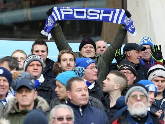 Posh fans at Villa Park. Photo: Joe Dent/Peterborough United