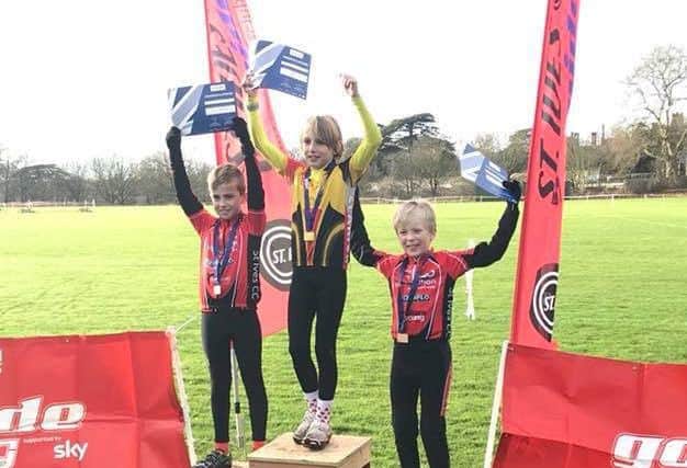 Evander Wishart on top of the podium.