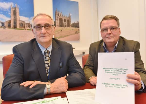 Councillors John Holdich and David Seaton with budget proposals. EMN-170127-165644009