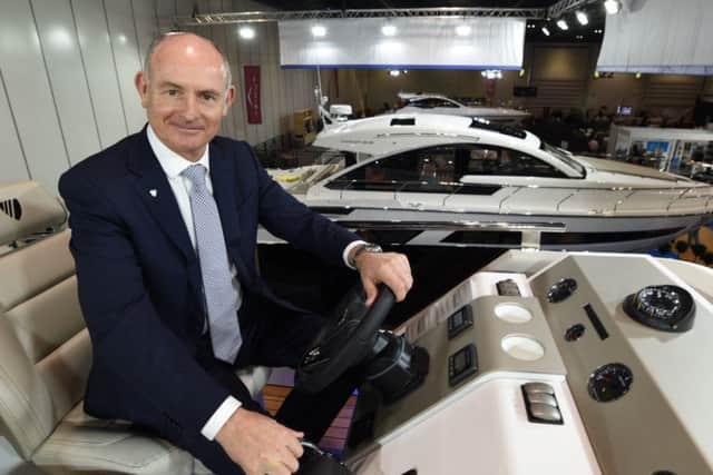 Russell Currie, managing director of Fairline Yachts, at the London Boat Show.