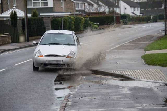 Photo of the puddle from SWNS (not the motorist in question)