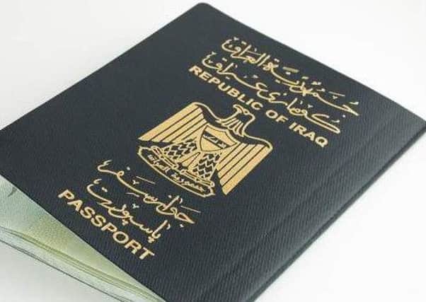 An Iraqi passport similar to the one lost in Peterborouigh