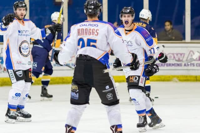 Owen Griffiths (right) scored for Phantoms against his old club Swindon.