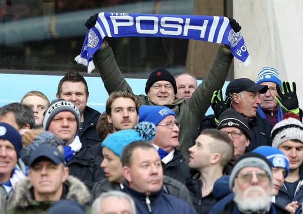 Posh fans at the third FA Cup win at Aston Villa. Photo: Joe Dent/theposh.com.