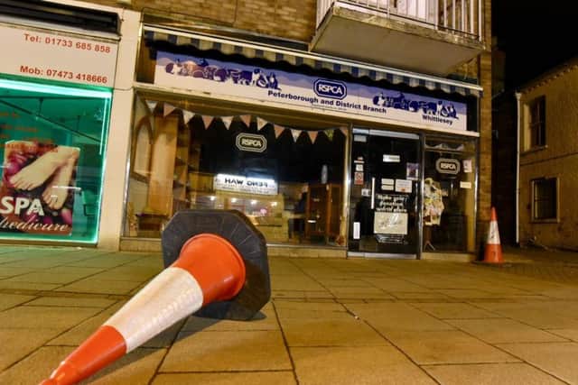 The scene in Whittlesey town centre