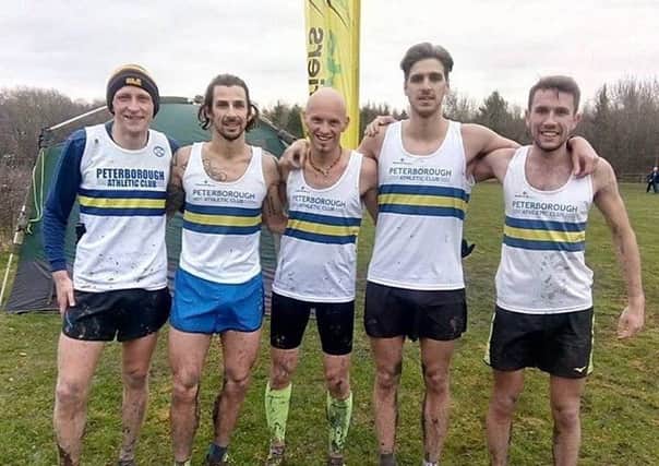 Some of Peterborough Athletic Clubs top cross-country runners. From the left are Steve Robinson, Kirk Brawn, Simon Fell, Nick Stone and Shaun Walton.