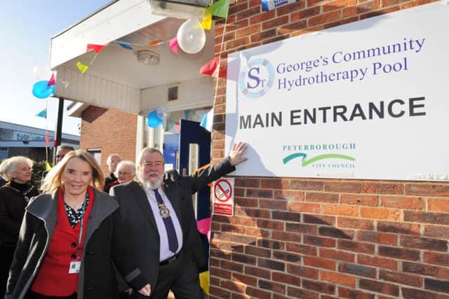 Official re-opening of the St George's Hydrotherapy Pool at Dogsthorpe by Mayor of Peterborough Coun. John Fox and Coun Irene Walsh EMN-180116-172912009