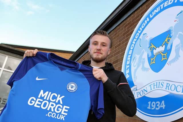 George Cooper pictured after signing for Posh. Picture: Joe Dent