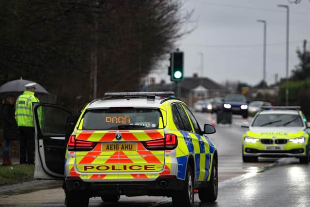 The scene of the crash this  afternoon. Photo: Terry Harris