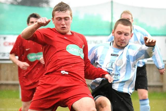 Adam Millson (left) scored a hat-trick for Wisbech against Sileby.