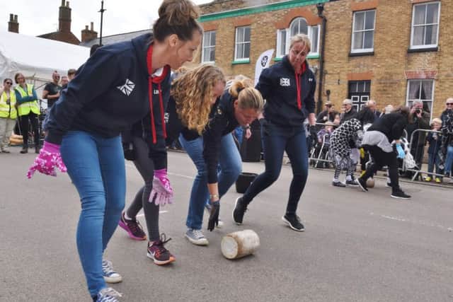 Stilton Cheese Rolling 2017: Anna's team in action EMN-170105-193001009. Picture: David Lowndes