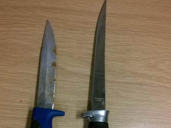 Two knives recovered from the man's person