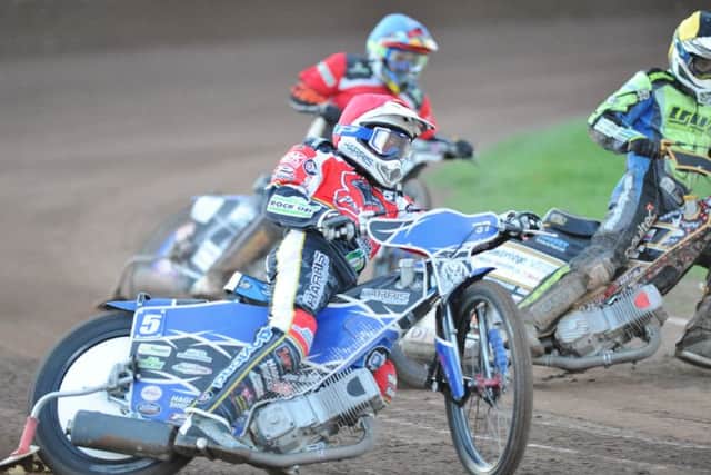 Chris Harris leads the way for Panthers in a KO Cup match against Ipswich last season.