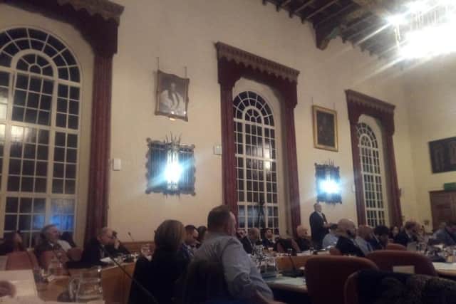 Cllrs Davidson and Fower sitting next to each other as independents during the meeting