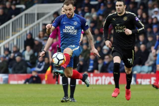 Posh winger Danny Lloyd in action against Leicester. Photo: Joe Dent/theposh.com.