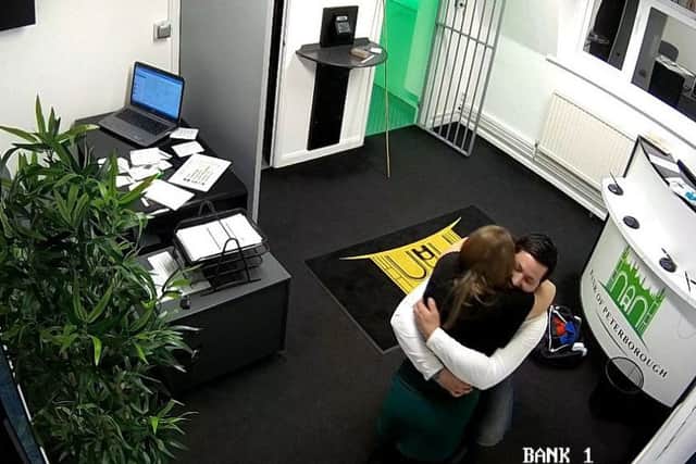 Gary and Serena embracing after getting engaged