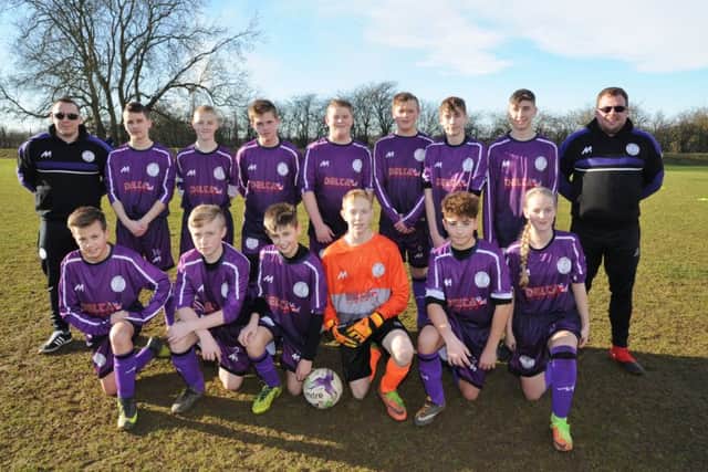 Pictured is the Wisbech St Mary Under 14 team beaten 5-3 by Whittlesey in the Hereward Cup. They are from the left, back, Ryan ONeill, Owen Brundle, Will Tilsley, Daniel Hills, Josh Wilkinson-Swain, Josh Clark, Brendon Wright, Richard Peachey, Rob Pooley, front, Kian Pooley, Rhys Swann, Callum Stiff, Ethan Peachey, Sonny Leet and Piper Brundle.