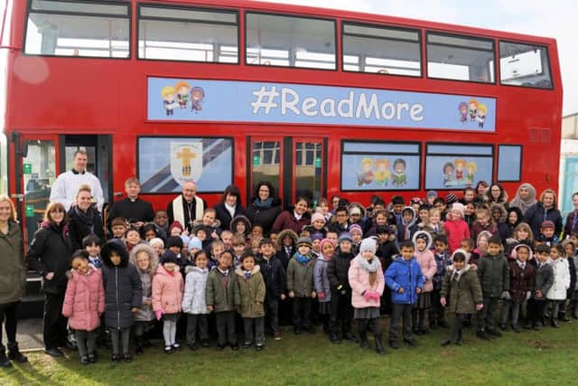 Bishop Alan Hopes blessed the schools new library bus and officially opened and blessed an extended St Thomas More Catholic Nursery in Peterborough.