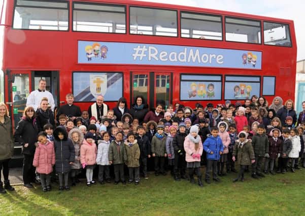 Bishop Alan Hopes blessed the schools new library bus and officially opened and blessed an extended St Thomas More Catholic Nursery in Peterborough.