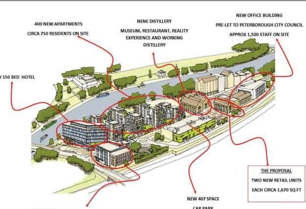 This map shows the planned layout for the 120 million Fletton Quays development.