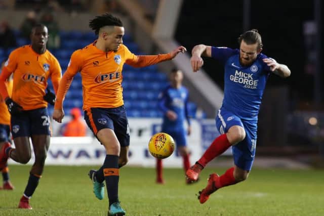 Jack Marriott (right) in action for Posh.