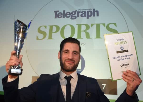 Peterborough Telegraph Sports Personality of the Year winner Cello Renda with his prizes. Photo: David Lowndes.