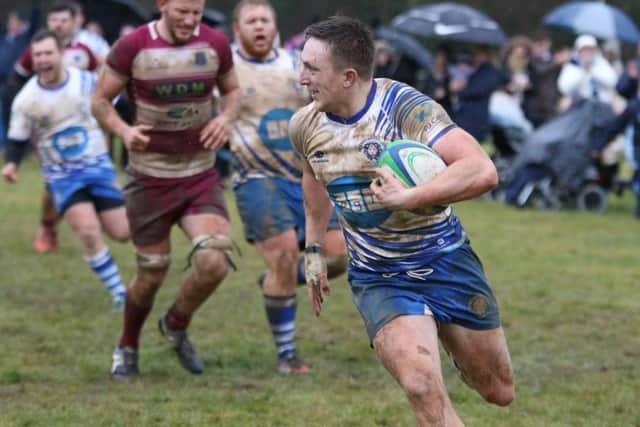Tom Gulland runs in for the third Lions try. Picture: Mick Sutterby