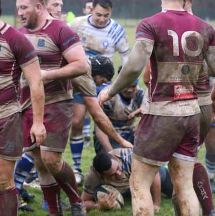 Niko Moa scores the first Lions try. Picture: Mick Sutterby