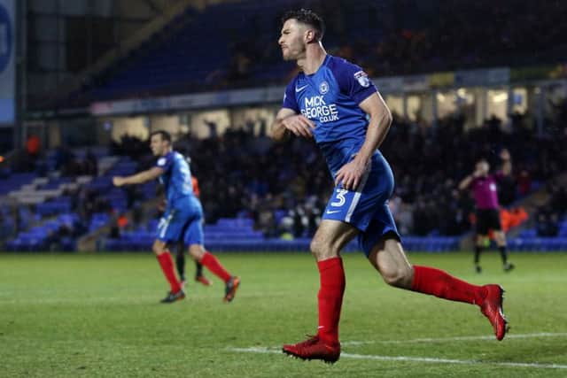 Posh left back Andrew Hughes is not happy after his last-gasp 'goal' is disallowed. Photo: Joe Dent/theposh.com.