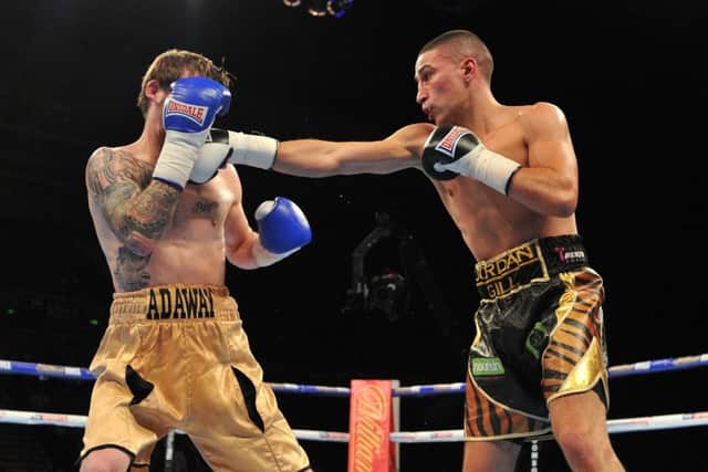 Jordan Gill (right) in action.
