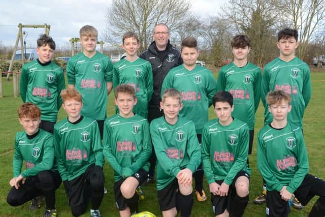 Blackstones Under 14s are pictured before a 9-2 Peterborough Junior Alliance League defeat by Oundle Town. From the left they are, back, Cody Roe, Edward Mace, Brandon Follows, Jez Coupe, Jacob Sinfield, Alfie Buddle, Freddie Hibbitt, front, Sam Mostert, James Reid, Sam Wilson, Joseph Saunders, Ollie Jones and Archie Coupe.