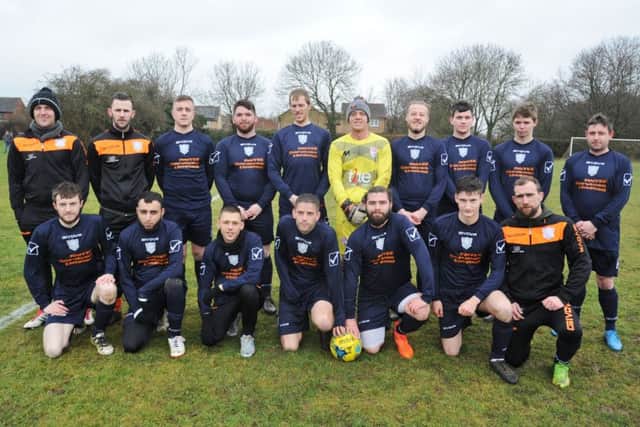 AFC Orton before a 3-1 defeat at the hands of Glinton & Northborough Reserves in the PFA Minor Cup. Back row, left to right, Aaron Cummings, Darren Hill, Doug Wright, Bradley Bloor, Ryan Parrish, Jason Andrews, Jack Titchener, Jimmy Streeter, Ryan Bloor and Wayne Taylor. front, James Cameron, Jawad Rehman, Dan Marshall, Thomas Bass, Jak Bellamy, Toby Evans and Dean Roberts