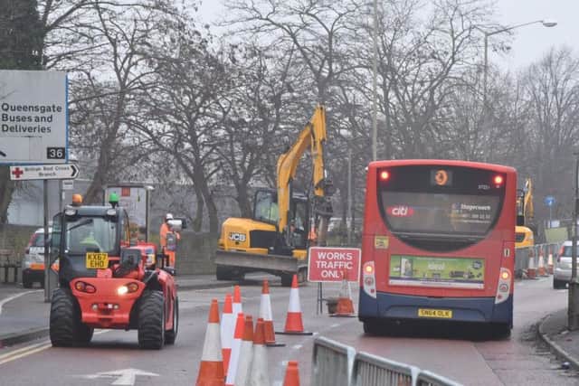 The roadworks on Bourges Boulevard