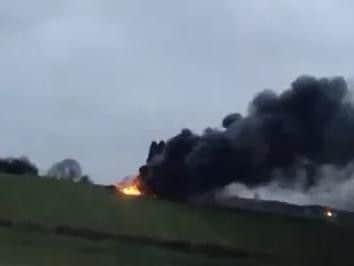 The scene of the fire at Lodge Farm. Photo @Mikeyyy32