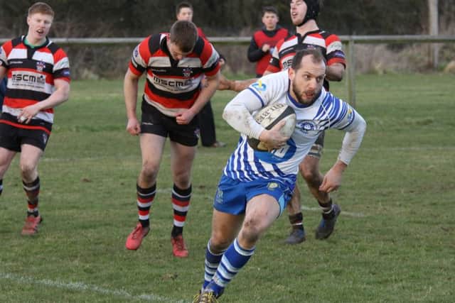 Tom Dougherty nips in for the second Lions try. Picture: Mick Sutterby