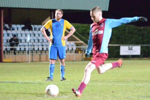 Scoytt Coupland scored twice for Deeping against Wellingborough Whitworth.