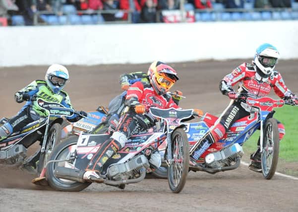 Scott Nicholls leads the way when guesting for Panthers last year.