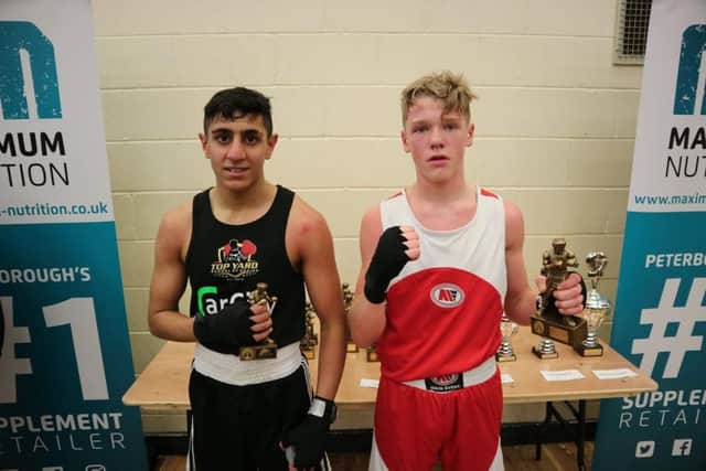 Adam Iftikhar with opponent Frankie Cutmore.