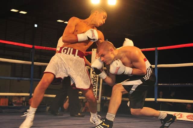 Jordan Gill (left) in action.