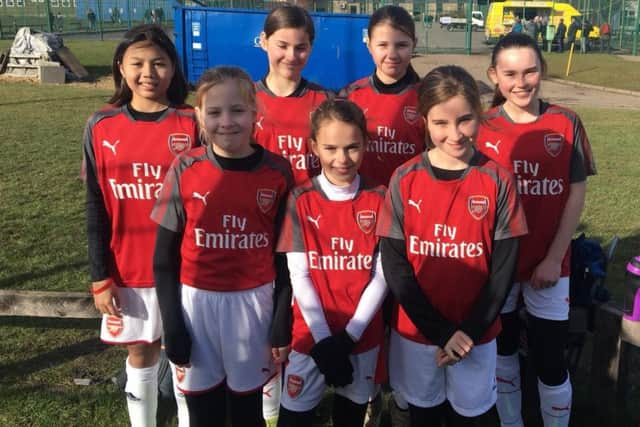 The ICA girls who played for Arsenal.