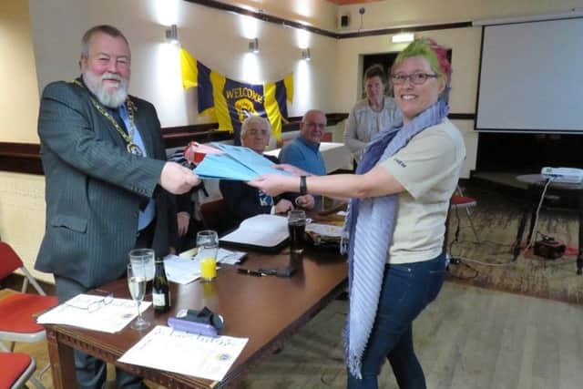 Mayor of Peterborough cllr John Fox with Lions' Quiz Co-ordinator, Lion Carol Rogers.