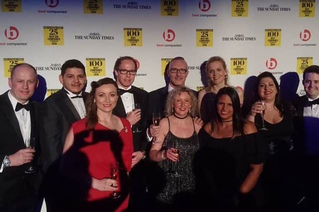 Celebrations by Coloplast staff at the awards ceremony.