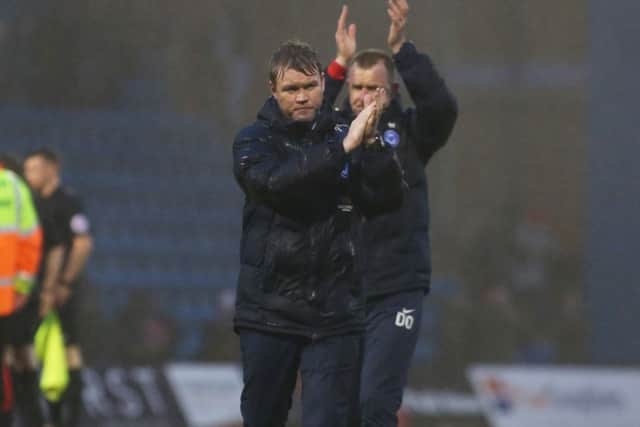 Posh manager Grant McCann after his side let inb a last minute goal against Gillingham.