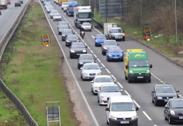 There were long delays on the A1 between Peterborough and Stamford this morning
