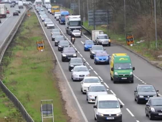 There were long delays on the A1 between Peterborough and Stamford this morning