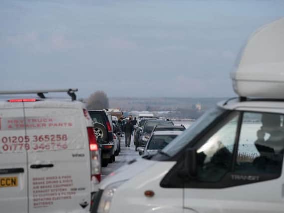 Traffic chaos caused by crashes in south Lincolnshire this morning. Photo: 
Sheila Curtis