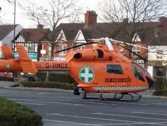 The Magpas air ambulance landed in Morrison's car park. Photo: Sharon Thomson